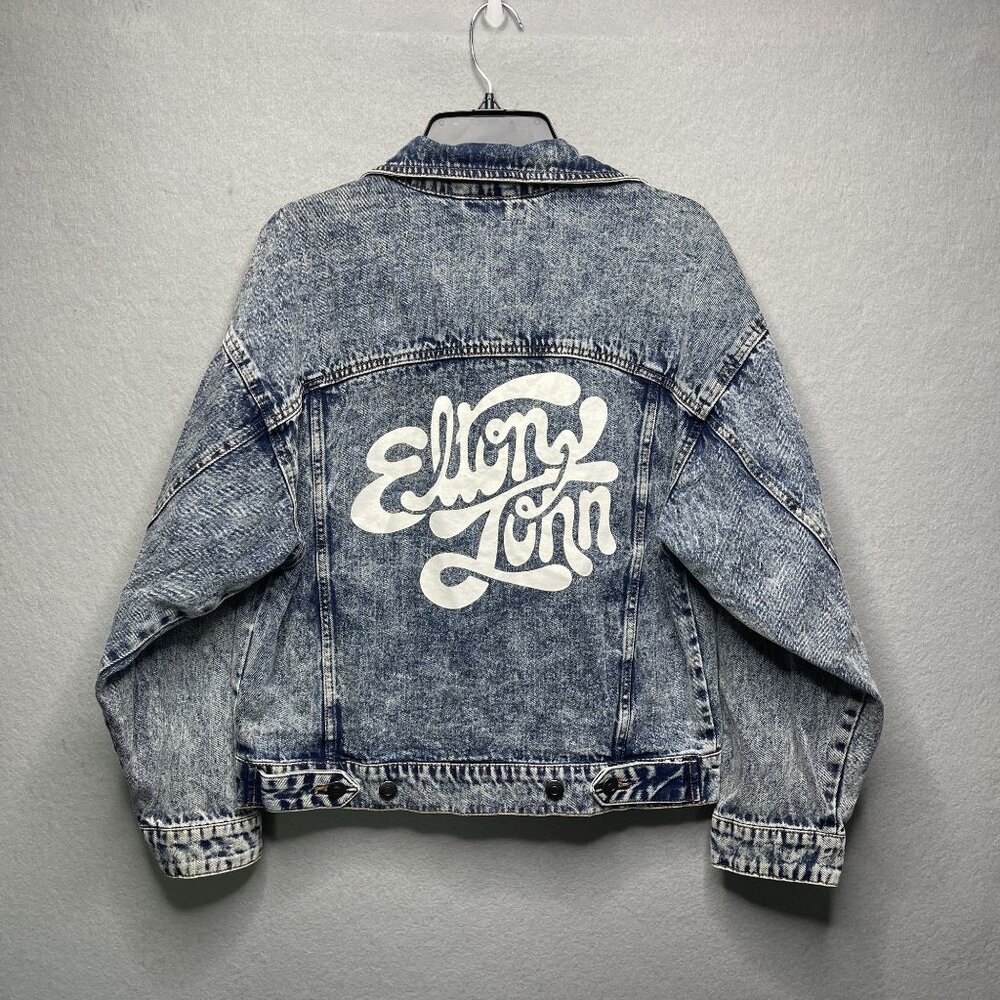 Elton John Womens Acid Wash Denim Jean Jacket S Authentic Merch - Picture 5 of 7